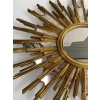 1970′ Miroir Soleil Ovale, Résine Dorée | Biron 1970′ Miroir Soleil Ovale, Résine Dorée