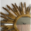 1970′ Miroir Soleil Ovale, Résine Dorée | Biron 1970′ Miroir Soleil Ovale, Résine Dorée
