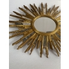 1970′ Miroir Soleil Ovale, Résine Dorée | Biron 1970′ Miroir Soleil Ovale, Résine Dorée