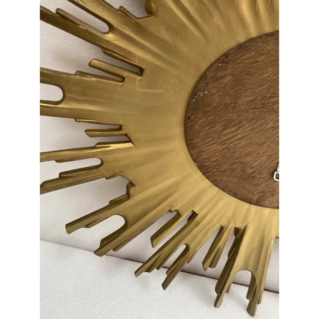 1970′ Miroir Soleil Ovale, Résine Dorée | Biron 1970′ Miroir Soleil Ovale, Résine Dorée