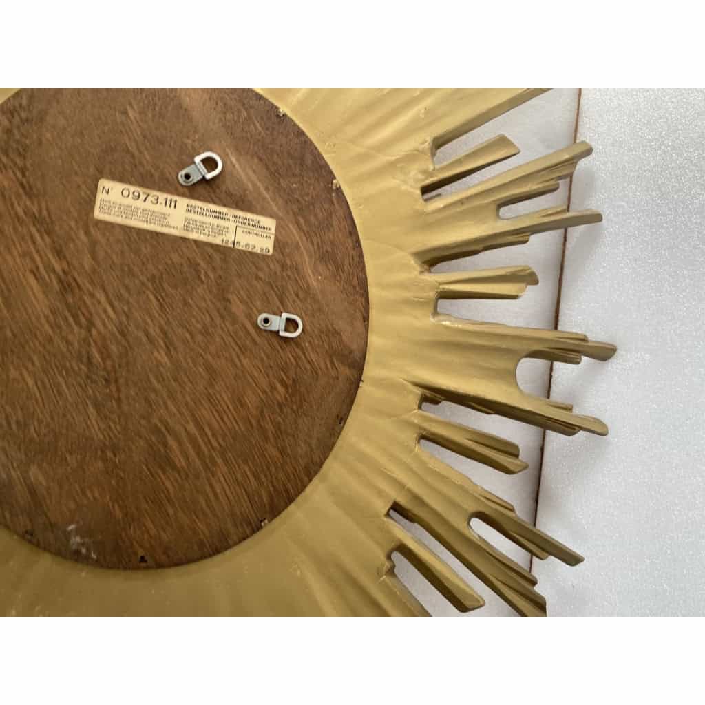 1970′ Miroir Soleil Ovale, Résine Dorée | Biron 1970′ Miroir Soleil Ovale, Résine Dorée