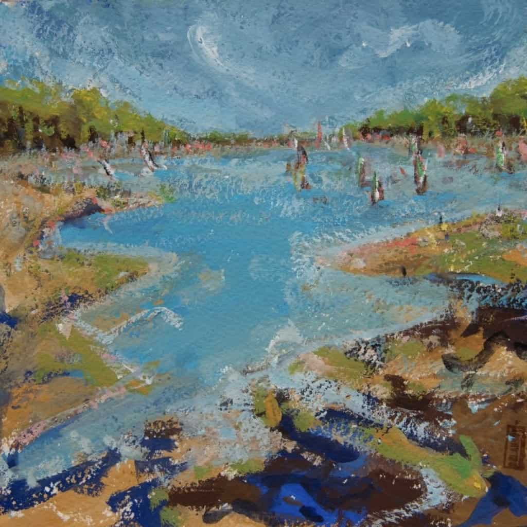 Tableau gouache intitulé « Côte Vendéenne » de l’artiste peintre Isabelle Delannoy | Biron Isabelle Delannoy||