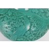 Vase « Aras » verre vert jade multicouches patiné gris de René LALIQUE | Biron Vase "Aras" verre vert jade multicouches patiné gris de René LALIQUE