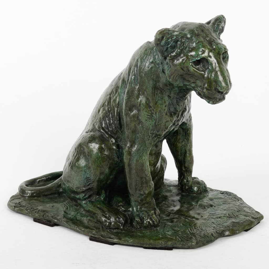 Lionceau assis signé R. Godehaux, XXème siècle | Biron ||||||||||