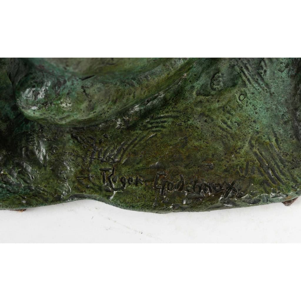 Lionceau assis signé R. Godehaux, XXème siècle | Biron Lionceau assis signé R. Godehaux, XXème siècle