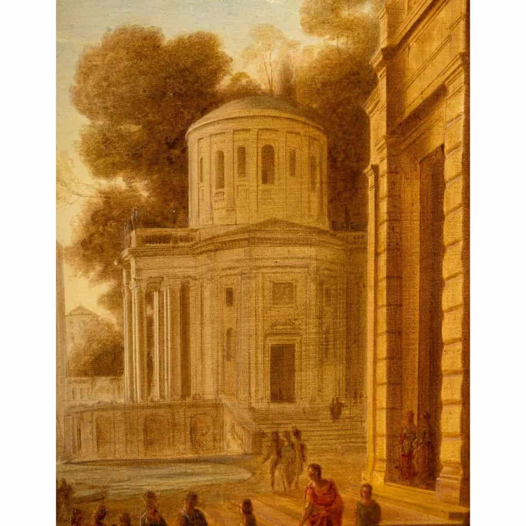 Claude Gellée dit Le Lorrain (d’après) Le débarquement de Cléopâtre école Française du XIXeme siècle | Biron Claude Gellée dit Le Lorrain (d’après) Le débarquement de Cléopâtre école Française du XIXeme siècle