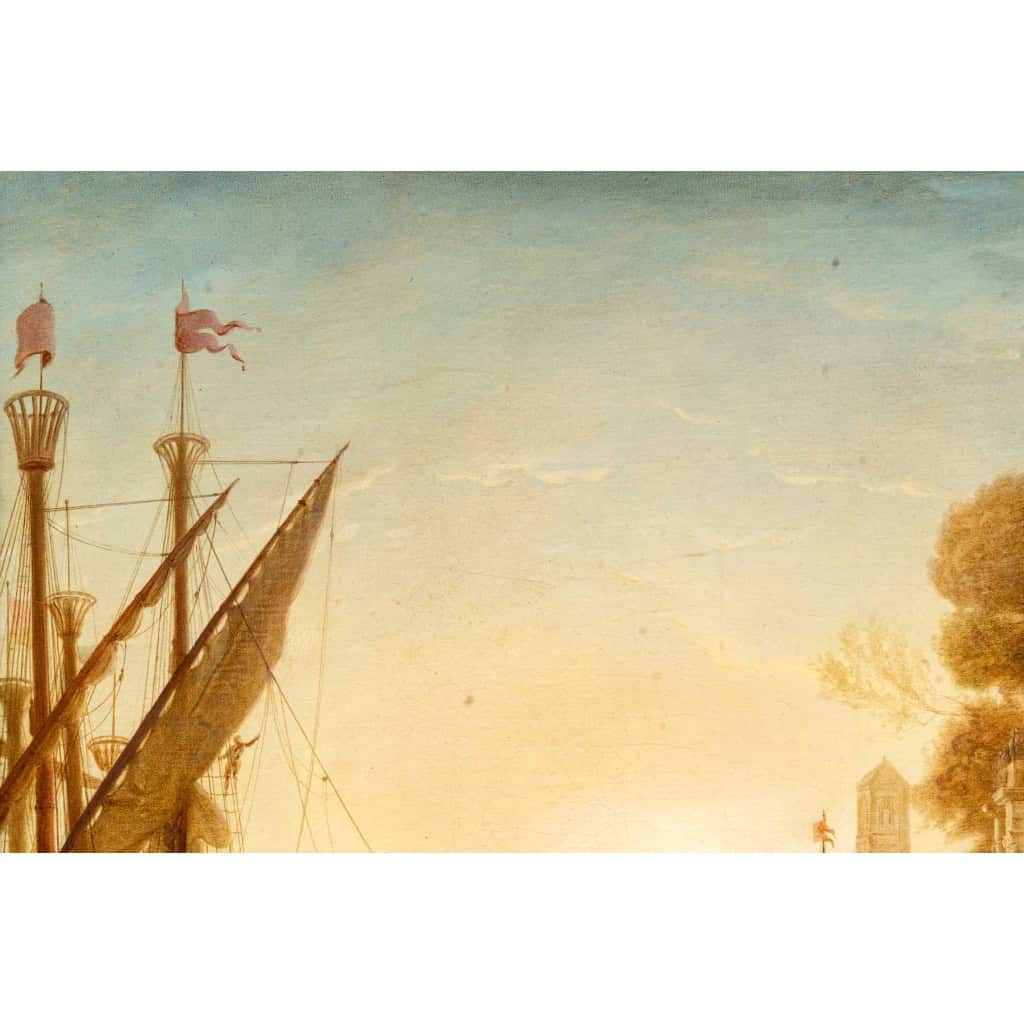 Claude Gellée dit Le Lorrain (d’après) Le débarquement de Cléopâtre école Française du XIXeme siècle | Biron Claude Gellée dit Le Lorrain (d’après) Le débarquement de Cléopâtre école Française du XIXeme siècle