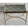 1950/70 Table Basse Ou Bout De Canapé Bronze Doré Maison Jansen Ou Maison Charles Ou Maison Bagués Plateau Marbre Vert De Mer Avec Entretoise 11