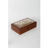 Coffret Boîte « Monnaie du Pape » verre blanc patiné sépia et bois de René LALIQUE | Biron Coffret Boîte "Monnaie du Pape" verre blanc patiné sépia et bois de René LALIQUE