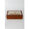 Coffret Boîte « Monnaie du Pape » verre blanc patiné sépia et bois de René LALIQUE | Biron Coffret Boîte "Monnaie du Pape" verre blanc patiné sépia et bois de René LALIQUE