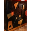 Paire de commodes en frêne laqué noir et laiton doré. Contemporain. | Biron Paire de commodes en frêne laqué noir et laiton doré. Contemporain.