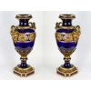 Paire de vases en porcelaine de Sèvres, Monture en bronze doré et ciselé, XIXème siècle | Biron Paire de vases en porcelaine de Sèvres, Monture en bronze doré et ciselé, XIXème siècle