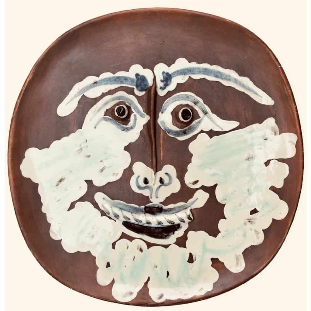 PICASSO Pablo & MADOURA Homme barbu 1959 Assiette en faïence signée Certificat d’authenticité | Biron PICASSO Pablo & MADOURA Homme barbu 1959 Assiette en faïence signée Certificat d’authenticité