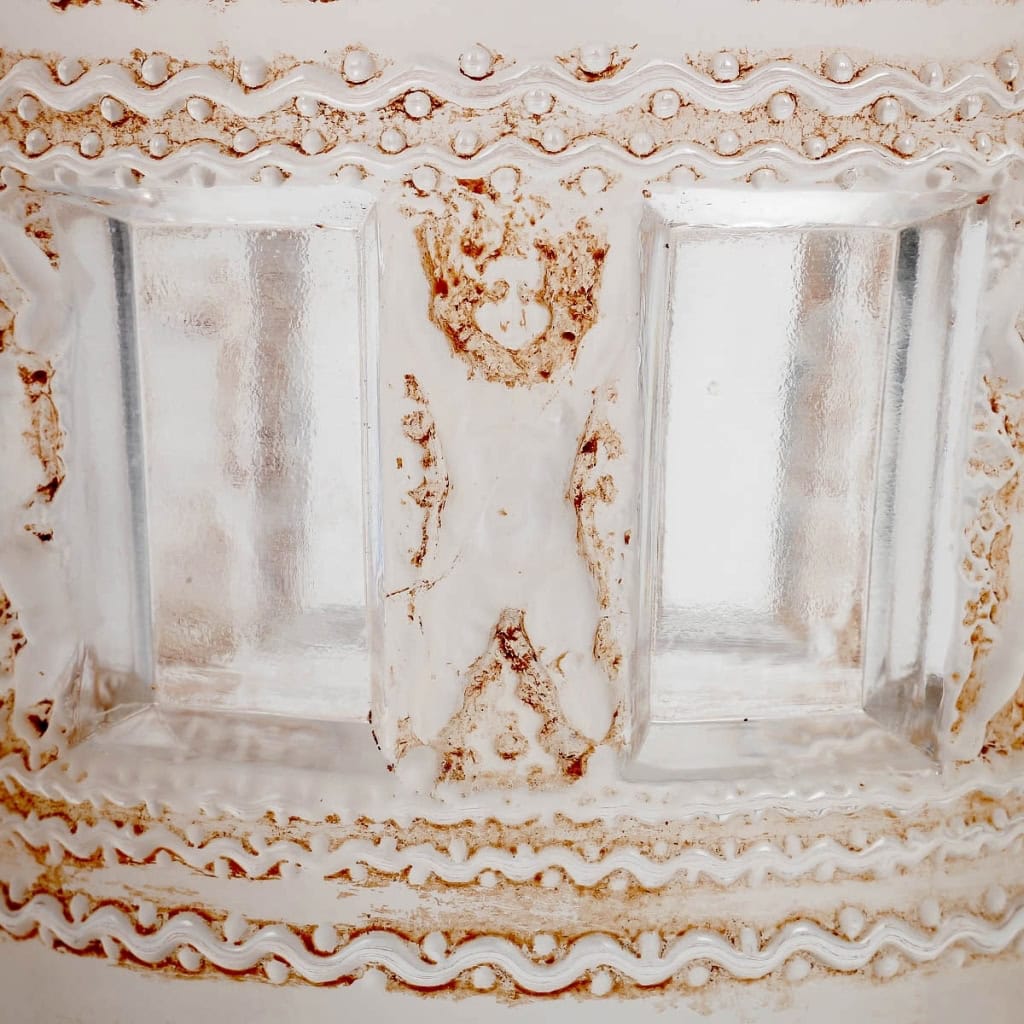 Vase « Florence » verre blanc patiné sépia de René LALIQUE | Biron Vase "Florence" verre blanc patiné sépia de René LALIQUE