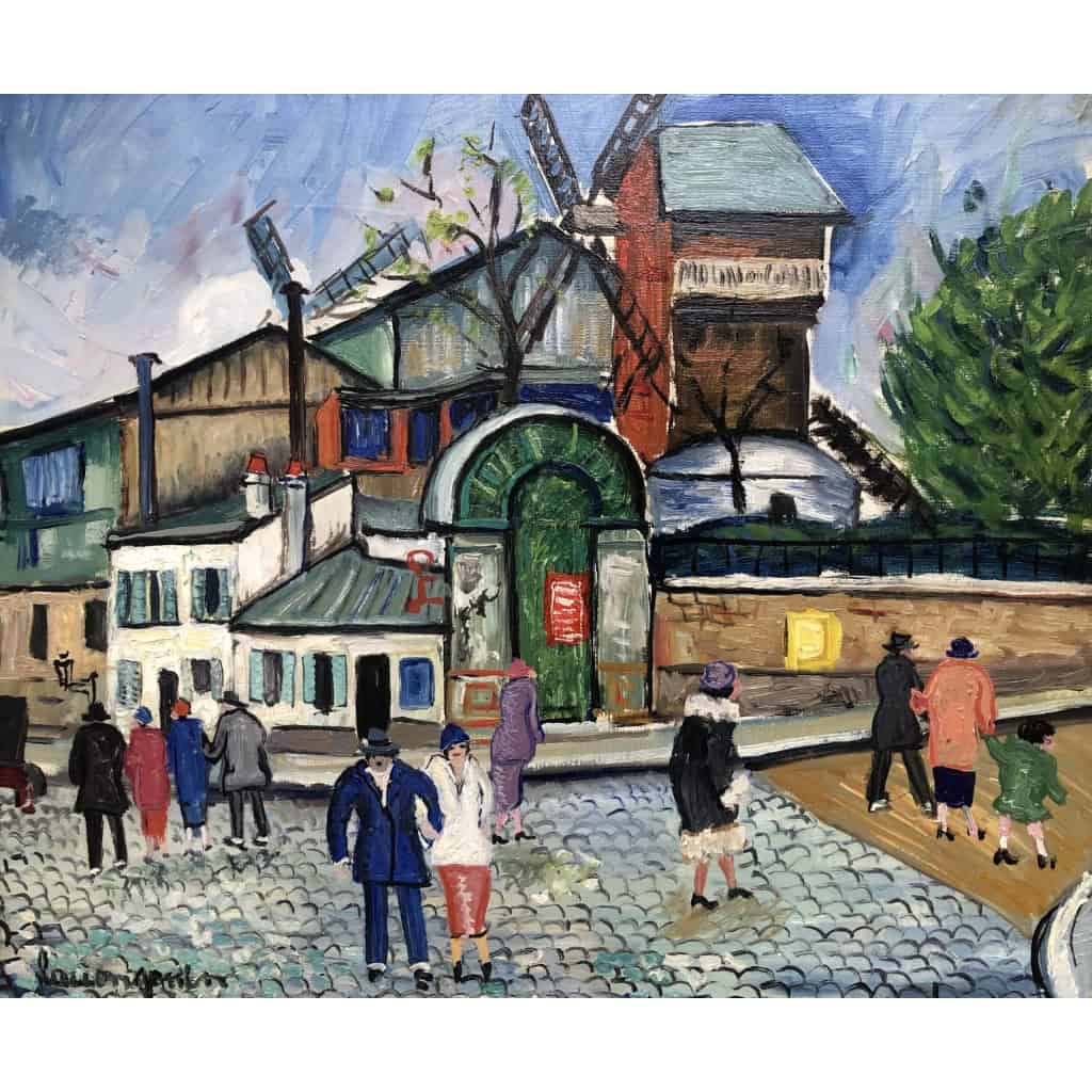 GENIN Lucien Paris Animation Au Moulin De La Galette à Montmartre Huile sur Toile Signée Certificat d’authenticité | Biron GENIN Lucien Paris Animation Au Moulin De La Galette à Montmartre Huile sur Toile Signée Certificat d'authenticité