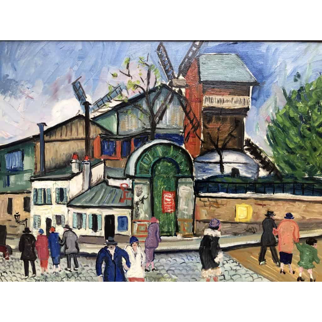 GENIN Lucien Paris Animation Au Moulin De La Galette à Montmartre Huile sur Toile Signée Certificat d’authenticité | Biron GENIN Lucien Paris Animation Au Moulin De La Galette à Montmartre Huile sur Toile Signée Certificat d'authenticité