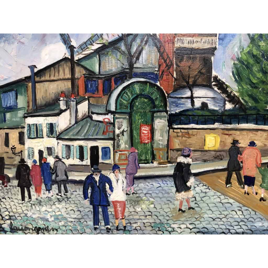 GENIN Lucien Paris Animation Au Moulin De La Galette à Montmartre Huile sur Toile Signée Certificat d’authenticité | Biron GENIN Lucien Paris Animation Au Moulin De La Galette à Montmartre Huile sur Toile Signée Certificat d'authenticité