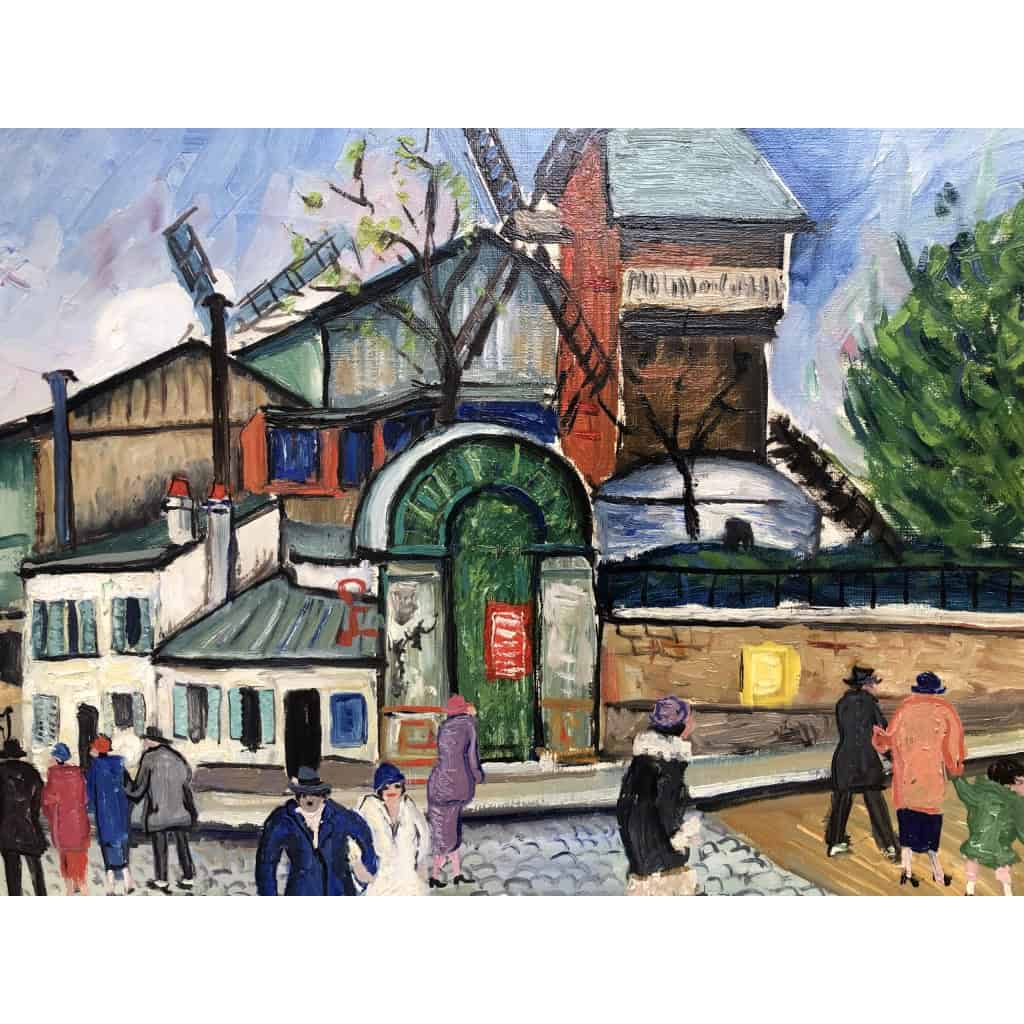 GENIN Lucien Paris Animation Au Moulin De La Galette à Montmartre Huile sur Toile Signée Certificat d’authenticité | Biron GENIN Lucien Paris Animation Au Moulin De La Galette à Montmartre Huile sur Toile Signée Certificat d'authenticité