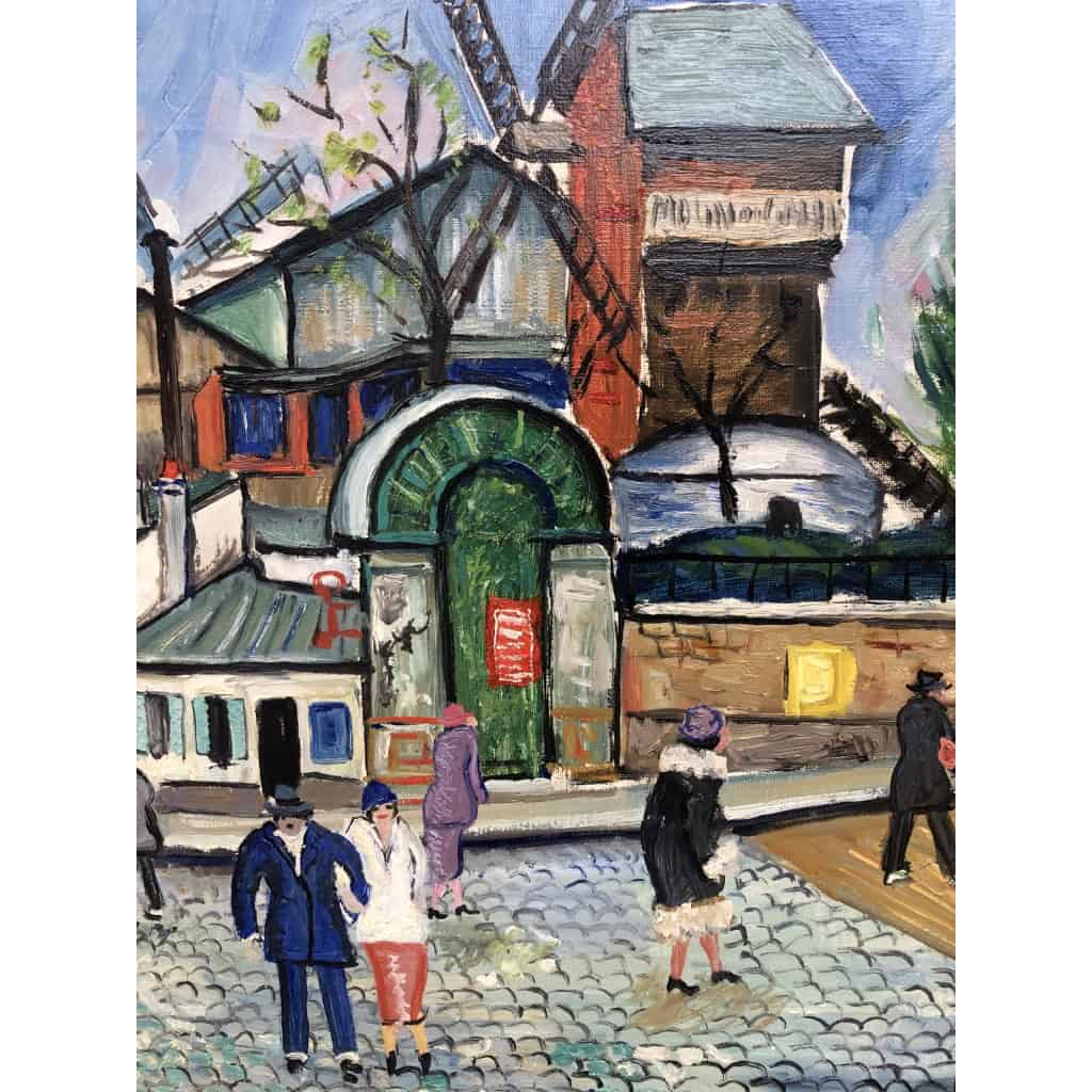 GENIN Lucien Paris Animation Au Moulin De La Galette à Montmartre Huile sur Toile Signée Certificat d’authenticité | Biron GENIN Lucien Paris Animation Au Moulin De La Galette à Montmartre Huile sur Toile Signée Certificat d'authenticité
