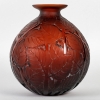 Vase « Milan » verre rouge ambré de René LALIQUE | Biron Vase "Milan" verre rouge ambré de René LALIQUE