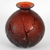 Vase « Milan » verre rouge ambré de René LALIQUE | Biron Vase "Milan" verre rouge ambré de René LALIQUE