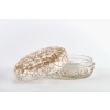 Boîte « Emiliane » verre blanc patiné sépia de René LALIQUE | Biron Boîte "Emiliane" verre blanc patiné sépia de René LALIQUE