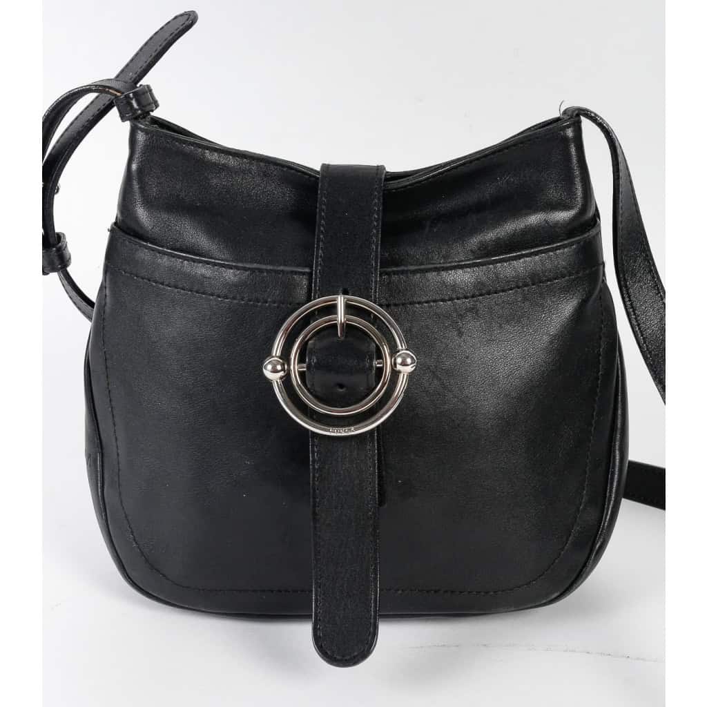 Sac à Main Vintage, Furla, Made in Italie, Cuir Noir, XXème siècle.