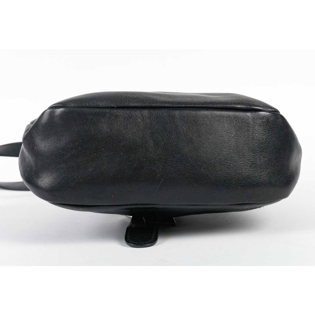 Sac à Main Vintage, Furla, Made in Italie, Cuir Noir, XXème siècle.