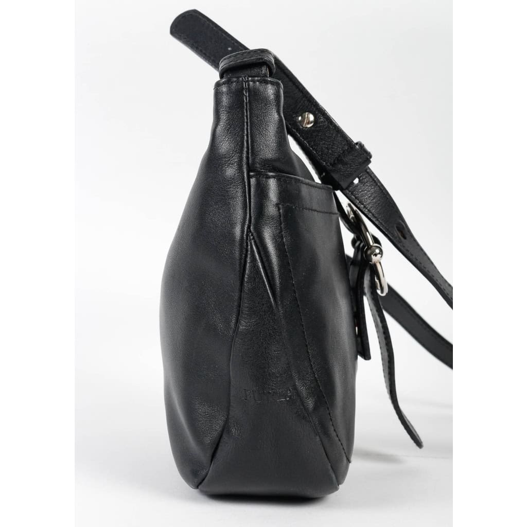 Sac à Main Vintage, Furla, Made in Italie, Cuir Noir, XXème siècle.