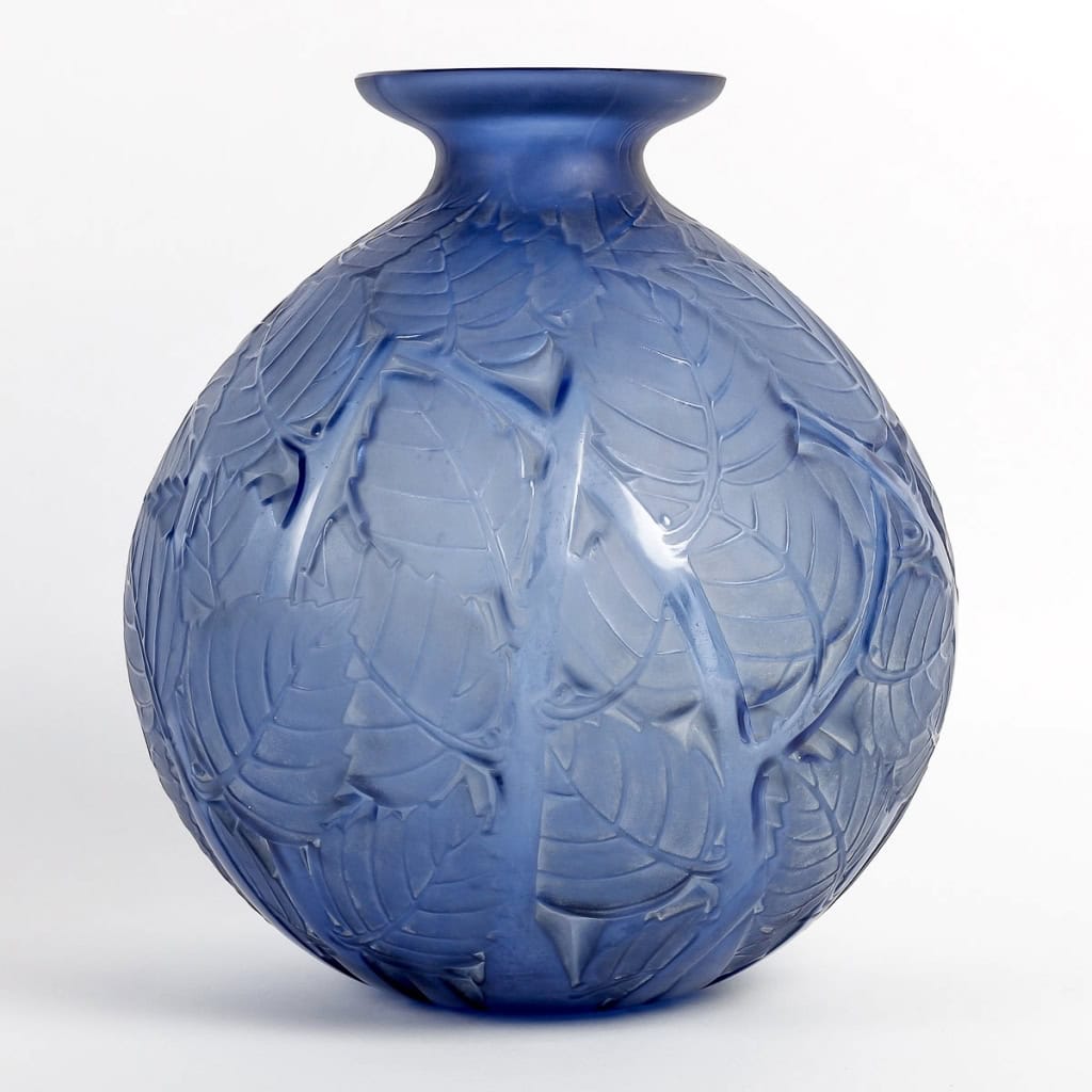 Vase « Milan » verre bleu saphir de René LALIQUE | Biron ||||||