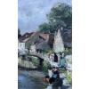 HERVE Jules Tableau 20è Siècle Un dimanche à la campagne Huile Sur Toile Signée Certificat d’authenticité | Biron HERVE Jules Tableau 20è Siècle Un dimanche à la campagne Huile Sur Toile Signée Certificat d’authenticité