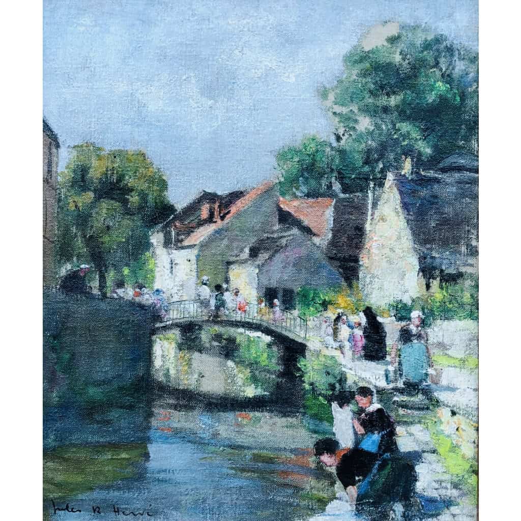 HERVE Jules Tableau 20è Siècle Un dimanche à la campagne Huile Sur Toile Signée Certificat d’authenticité | Biron HERVE Jules Tableau 20è Siècle Un dimanche à la campagne Huile Sur Toile Signée Certificat d’authenticité