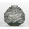 Vase « Oléron » verre blanc patiné gris-bleu de René LALIQUE | Biron |||||||||