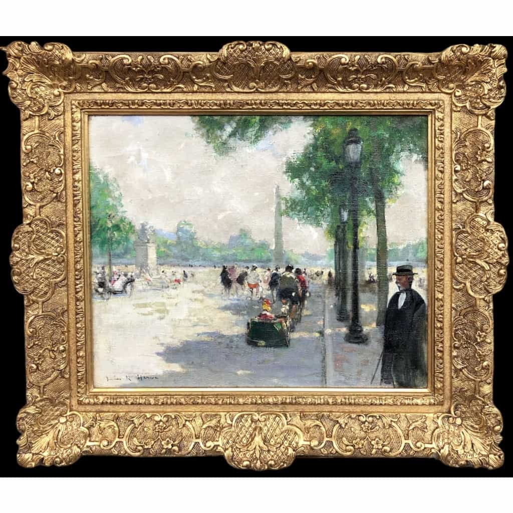 HERVE Jules Tableau Impressionniste 20è siècle Animation aux Champs Elysées huile sur toile signée Certificat d’authenticité | Biron HERVE Jules Tableau Impressionniste 20è siècle Animation aux Champs Elysées huile sur toile signée Certificat d’authenticité