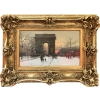 GALIEN LALOUE Peinture Française 20è Paris Les Champs Elysées Et l’Arc De Triomphe en hiver Gouache signée Certificat d’authenticité | Biron |||||||||||