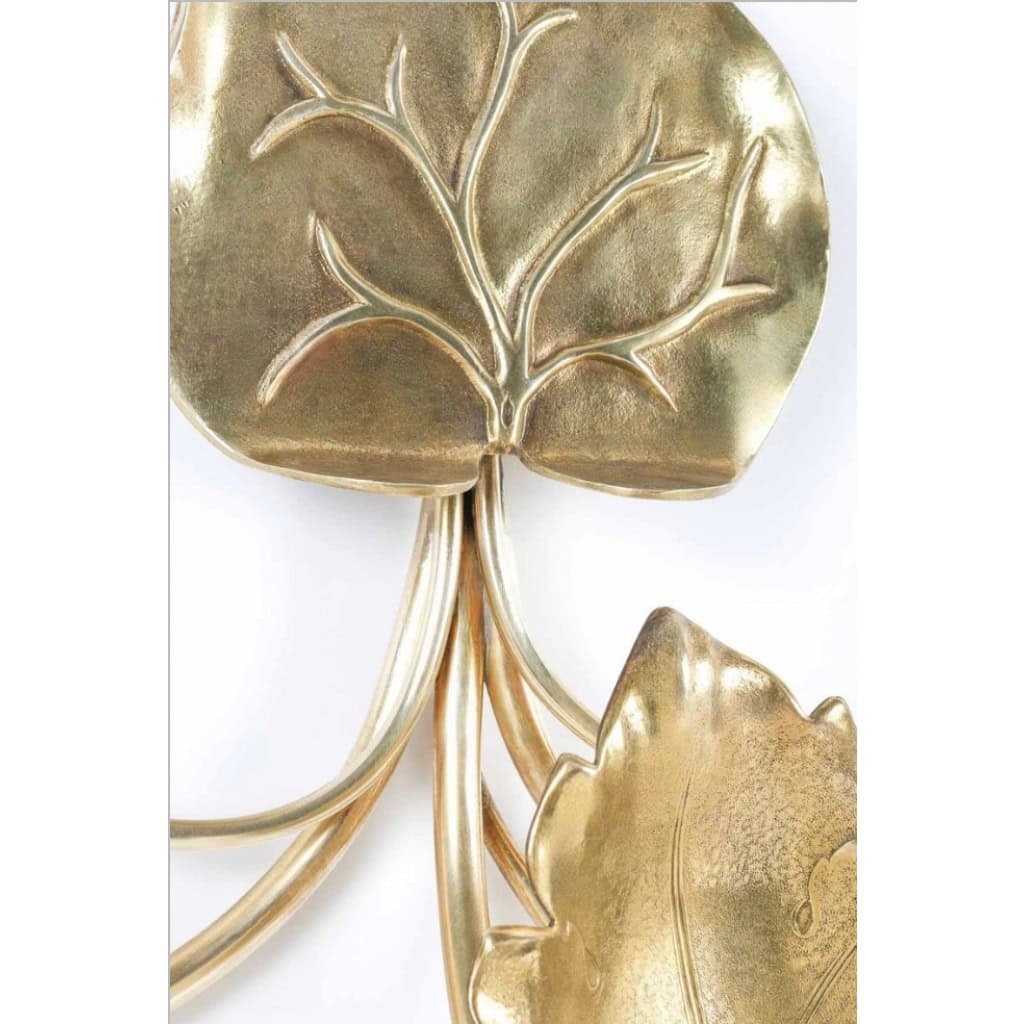 1970 Grande paire d’appliques en bronze à feuillage Maison Roche | Biron 1970 Grande paire d'appliques en bronze à feuillage Maison Roche