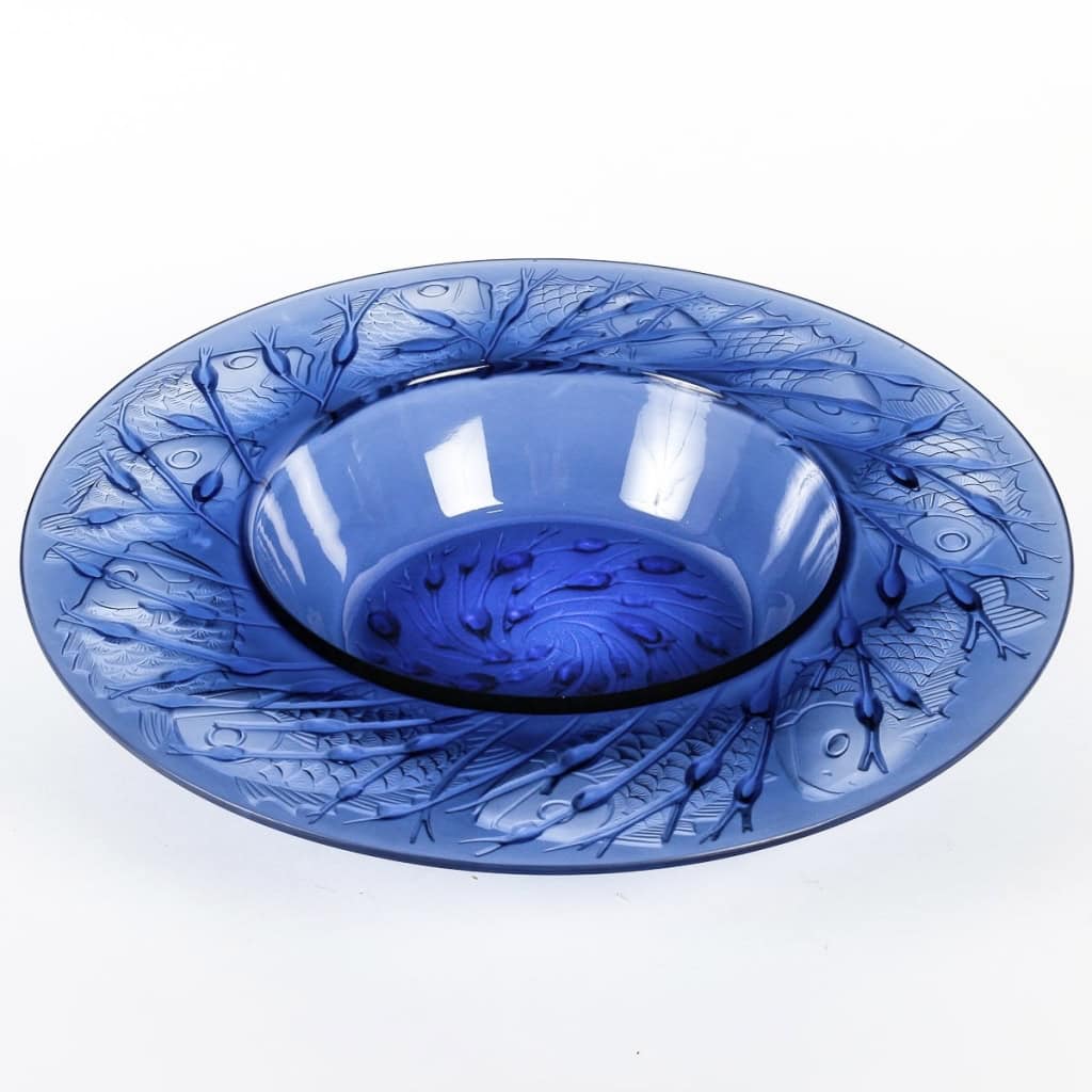 Coupe « Anvers » verre bleu saphir de René LALIQUE | Biron |||||