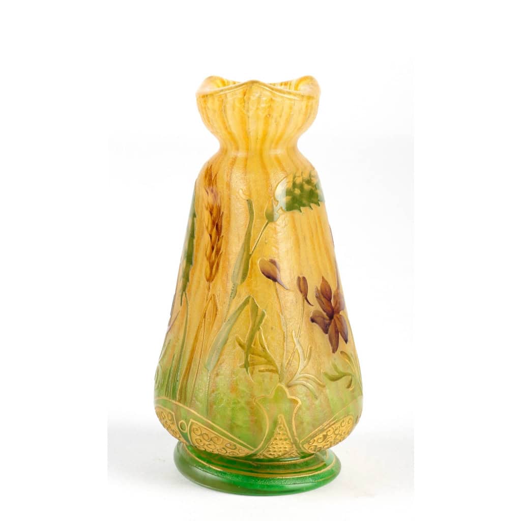 DAUM Nancy Vase « Epis de blé et pavots » circa 1898 | Biron ||||||||