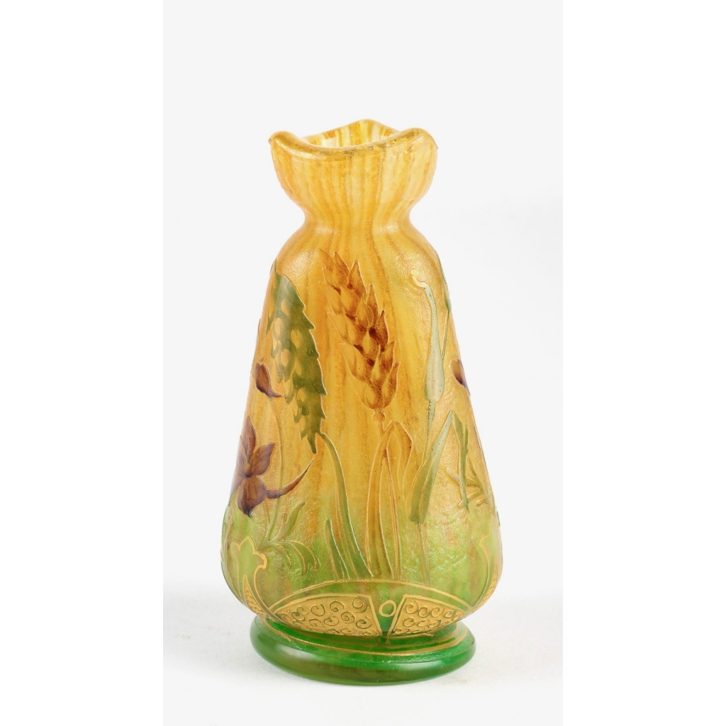 DAUM Nancy Vase « Epis de blé et pavots » circa 1898 | Biron DAUM Nancy Vase "Epis de blé et pavots" circa 1898