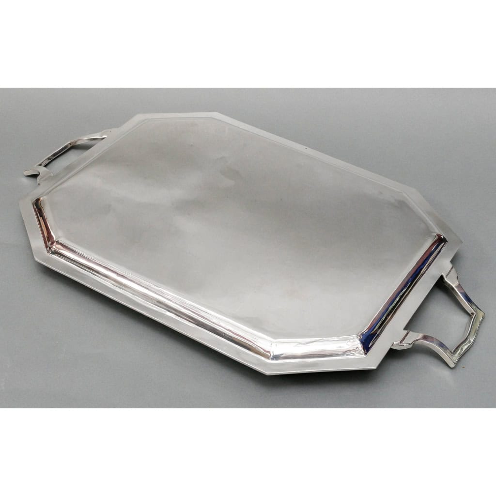 E. VABRE – Plateau en argent massif ART DECO vers 1930 | Biron E. VABRE – Plateau en argent massif ART DECO vers 1930