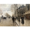 PETILLON Jules Paris Animation Quai De Gesvres Place Du Châtelet Huile Signée Certificat d’authenticité | Biron PETILLON Jules Paris Animation Quai De Gesvres Place Du Châtelet Huile Signée Certificat d’authenticité