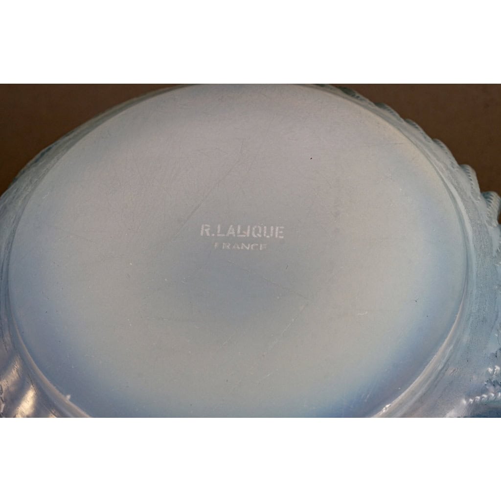 Vase « Actinia » verre opalescent patiné bleu de René LALIQUE | Biron Vase "Actinia" verre opalescent patiné bleu de René LALIQUE
