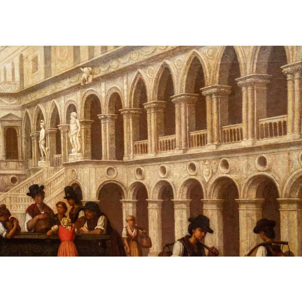 Hippolyte Plantet 1829-1882. La cour du Palais des Doges. | Biron Hippolyte Plantet 1829-1882. La cour du Palais des Doges.