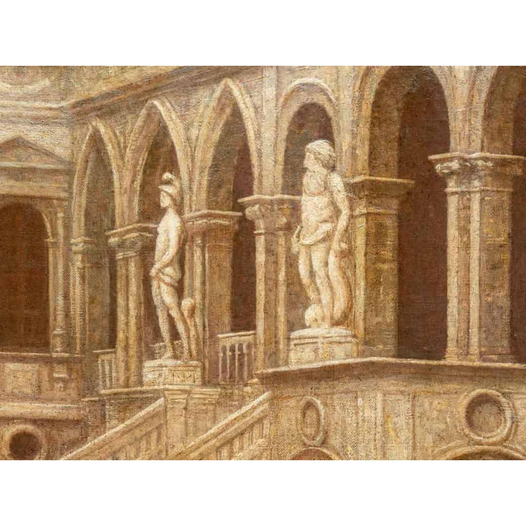 Hippolyte Plantet 1829-1882. La cour du Palais des Doges. | Biron Hippolyte Plantet 1829-1882. La cour du Palais des Doges.
