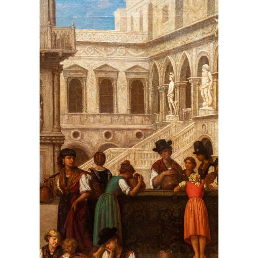 Hippolyte Plantet 1829-1882. La cour du Palais des Doges. | Biron Hippolyte Plantet 1829-1882. La cour du Palais des Doges.