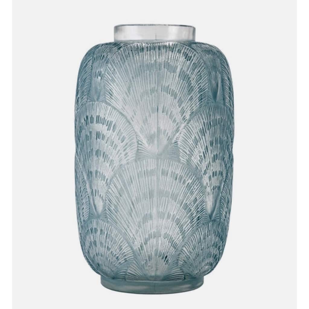 Vase « Coquilles » verre blanc patiné bleu de René LALIQUE | Biron ||||||