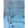 1970/80 ′ Paire D’ Étagères A Roulettes A 3 niveaux Style Maison Baguès Laiton Chromé Et Verre | Biron 1970/80 ′ Paire D’ Étagères A Roulettes A 3 niveaux Style Maison Baguès Laiton Chromé Et Verre