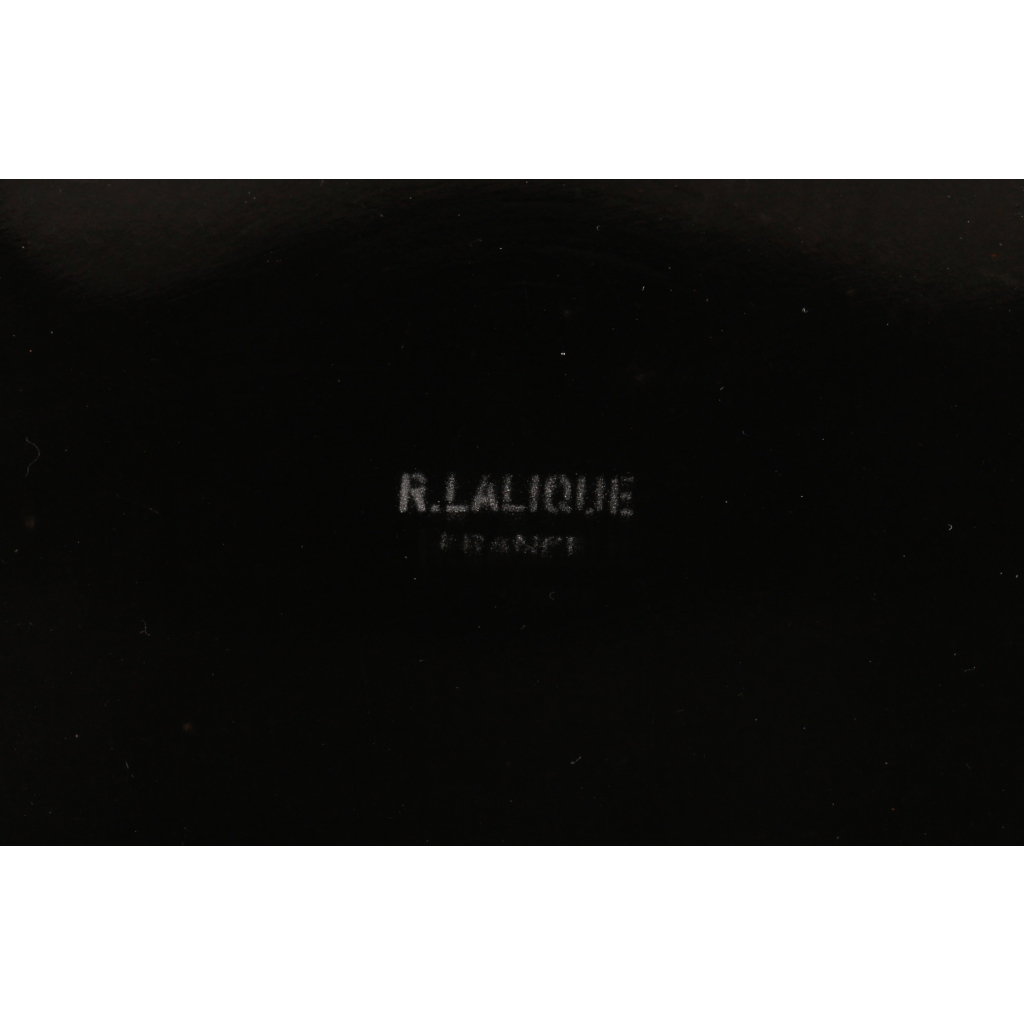 Coupe « Calypso » verre blanc patiné bleu de René LALIQUE | Biron Coupe "Calypso" verre blanc patiné bleu de René LALIQUE