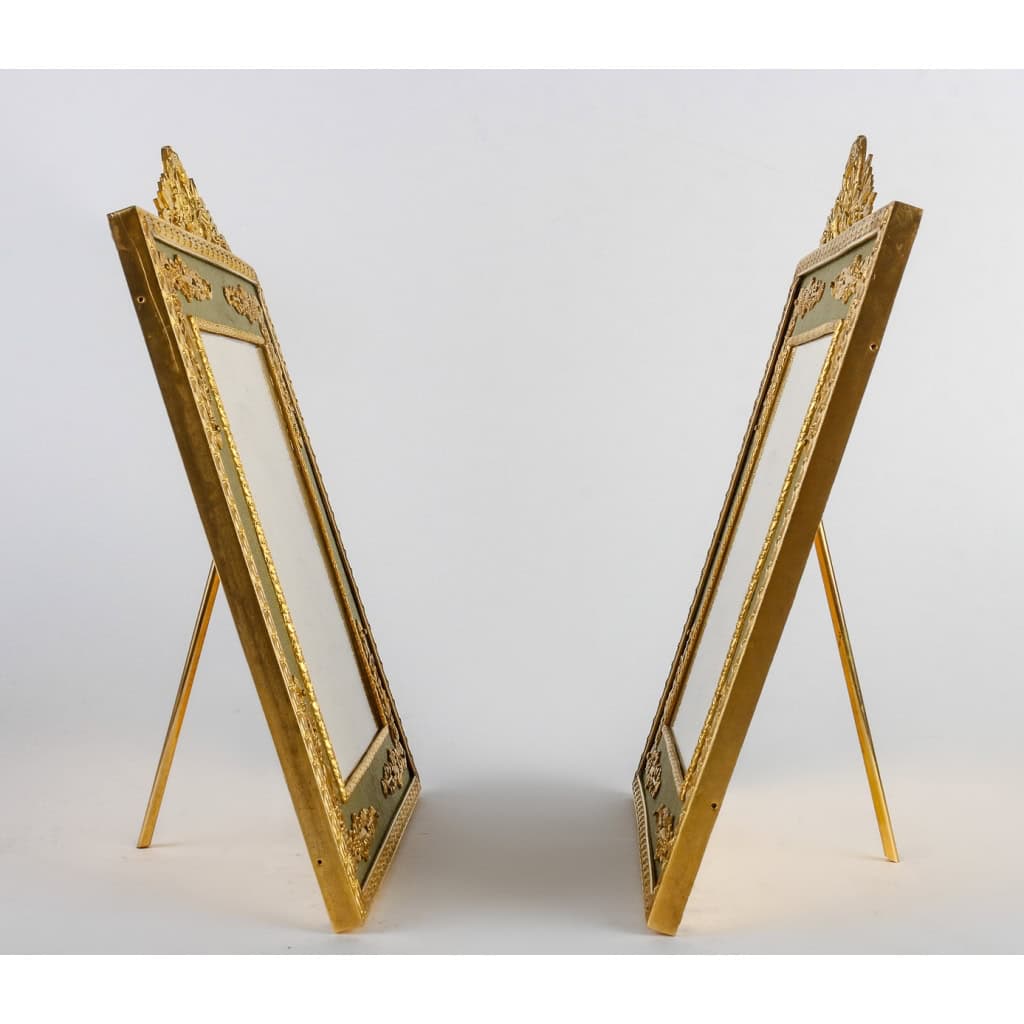 Une paire de cadres photos en bronze doré fin XIXème siècle | Biron Une paire de cadres photos en bronze doré fin XIXème siècle