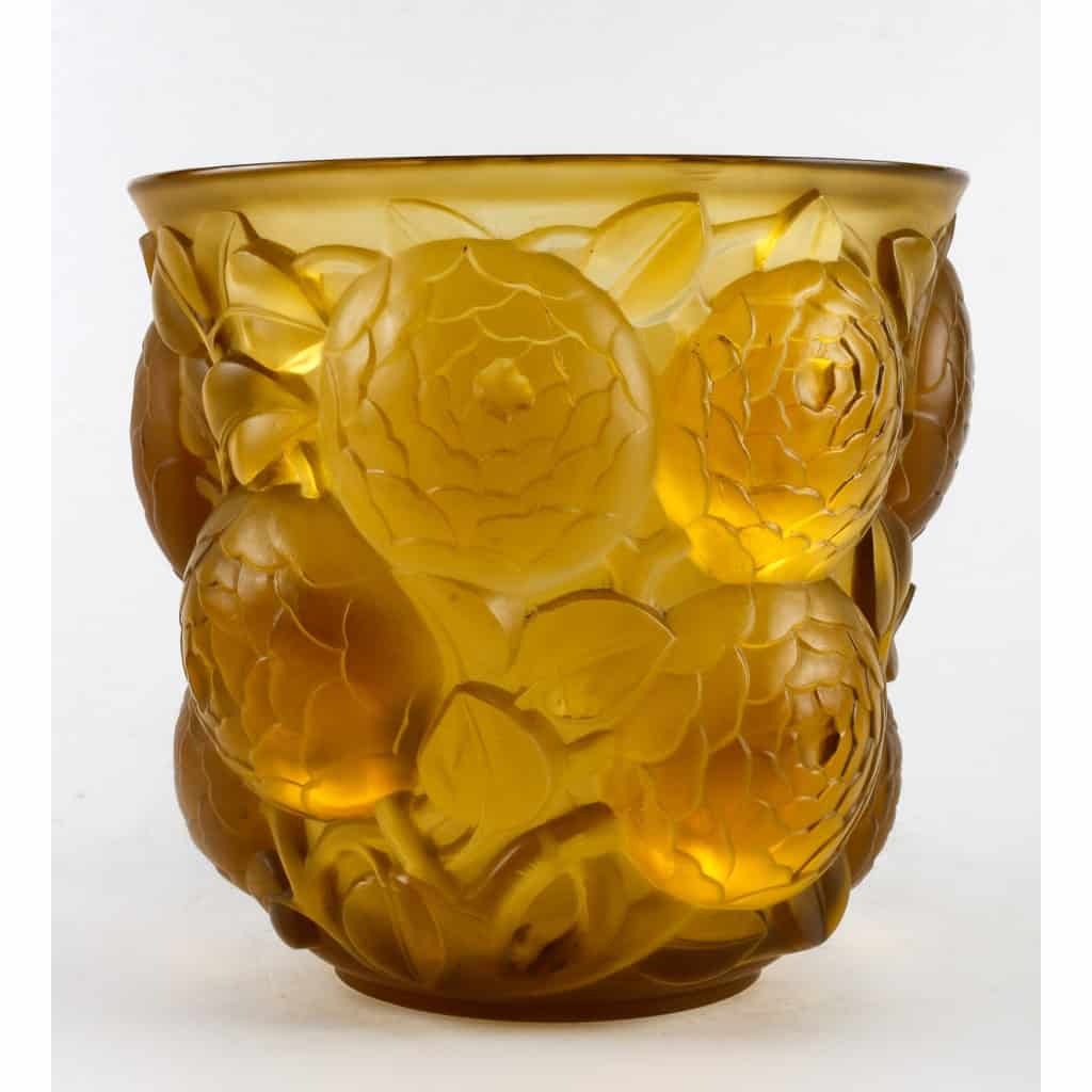 Vase « Oran » verre jaune ambré de René LALIQUE | Biron ||||||||||